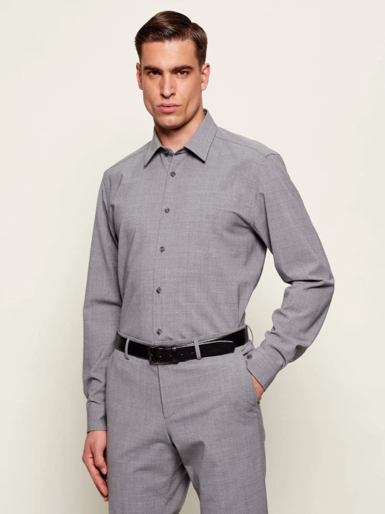 Zdjęcie produktu BOSS BLACK Wełniana koszula P-LIAM-K-F-261 | Regular Fit szary