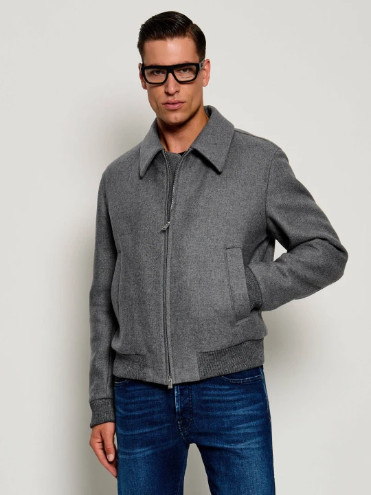 Zdjęcie produktu BOSS BLACK Wełniana kurtka H-Charly-264 | Relaxed fit szary