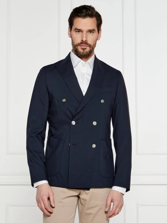 Zdjęcie produktu BOSS BLACK Wełniana marynarka C-Hanry-DB-252 | Slim Fit | stretch granatowy