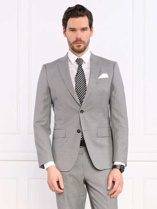 Zdjęcie produktu BOSS BLACK Wełniana marynarka H-Huge-MM-224 | Slim Fit szary