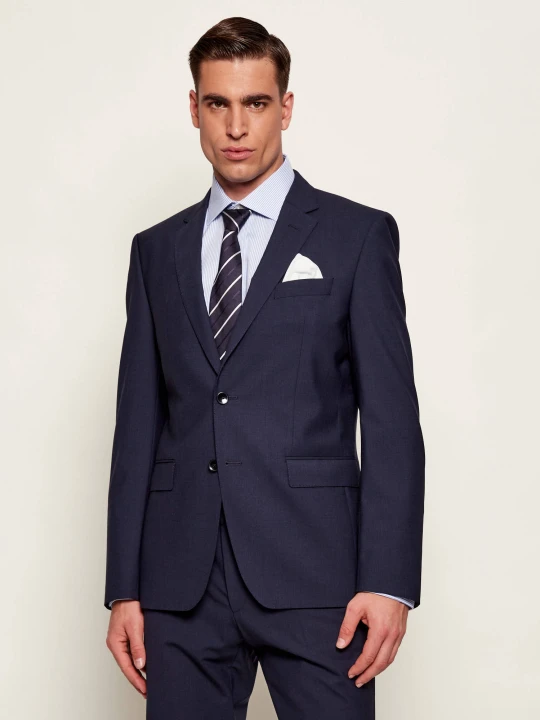 Zdjęcie produktu BOSS BLACK Wełniana marynarka H-Huge-MM | Slim Fit granatowy