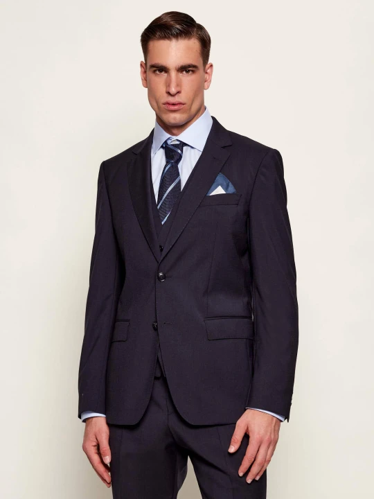 Zdjęcie produktu BOSS BLACK Wełniana marynarka H-Huge-S-MM-251 | Slim Fit granatowy