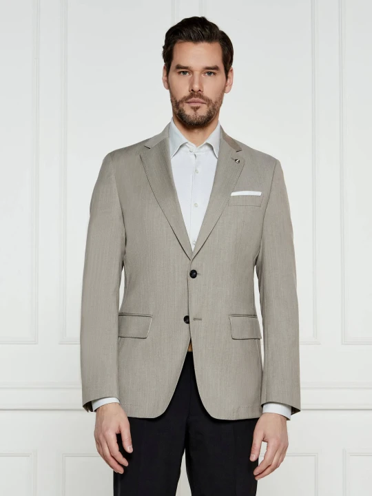 Zdjęcie produktu BOSS BLACK Wełniana marynarka H-Hutson-233 | Slim Fit | stretch beżowy