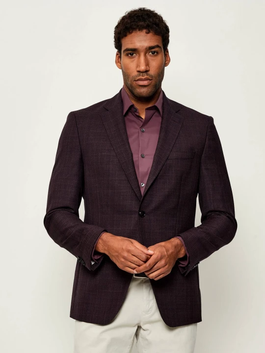 Zdjęcie produktu BOSS BLACK Wełniana marynarka H-Hutson-251 | Slim Fit fioletowy