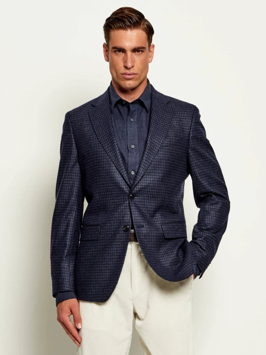 Zdjęcie produktu BOSS BLACK Wełniana marynarka H-Hutson-263 | Slim Fit | z dodatkiem kaszmiru granatowy