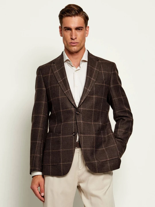 Zdjęcie produktu BOSS BLACK Wełniana marynarka H-Hutson-2PP-263 | Slim Fit brązowy