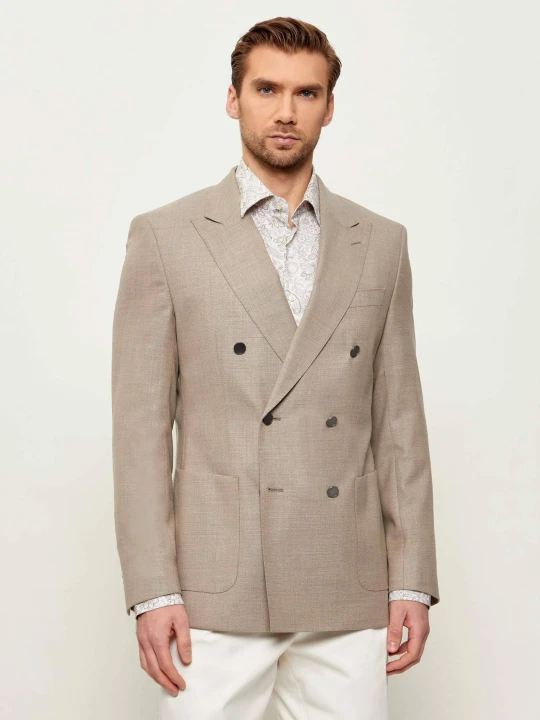Zdjęcie produktu BOSS BLACK Wełniana marynarka H-Hutson-DB-261 | Slim Fit beżowy