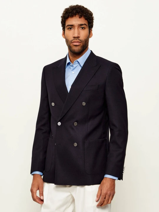 Zdjęcie produktu BOSS BLACK Wełniana marynarka H-Hutson-DB-261 | Slim Fit granatowy