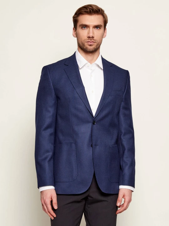 Zdjęcie produktu BOSS BLACK Wełniana marynarka H-Janson-FL-261 | Regular Fit granatowy