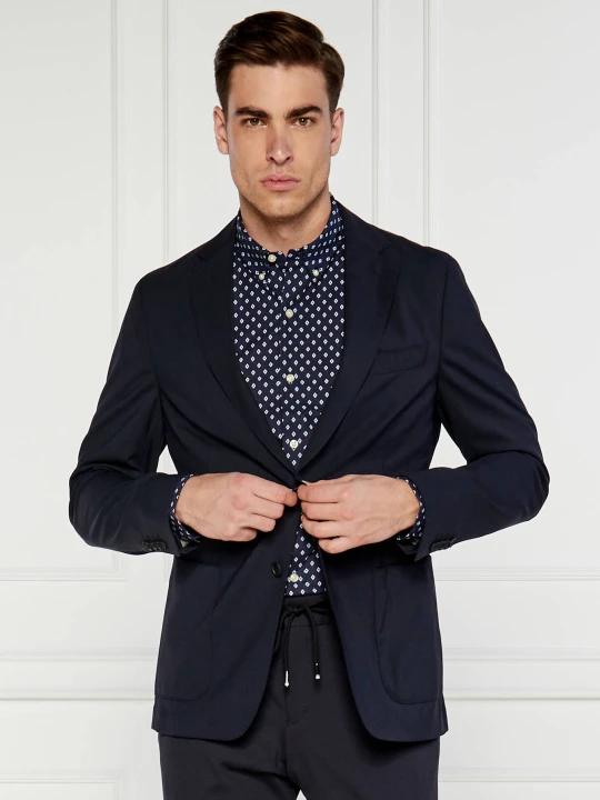 Zdjęcie produktu BOSS BLACK Wełniana marynarka Hanry | Slim Fit | stretch granatowy