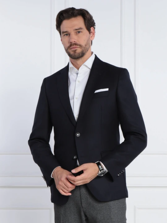Zdjęcie produktu BOSS BLACK Wełniana marynarka Hutson | Slim Fit granatowy