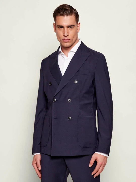 Zdjęcie produktu BOSS BLACK Wełniana marynarka P-Hanry-DB-WG-261 | Slim Fit granatowy
