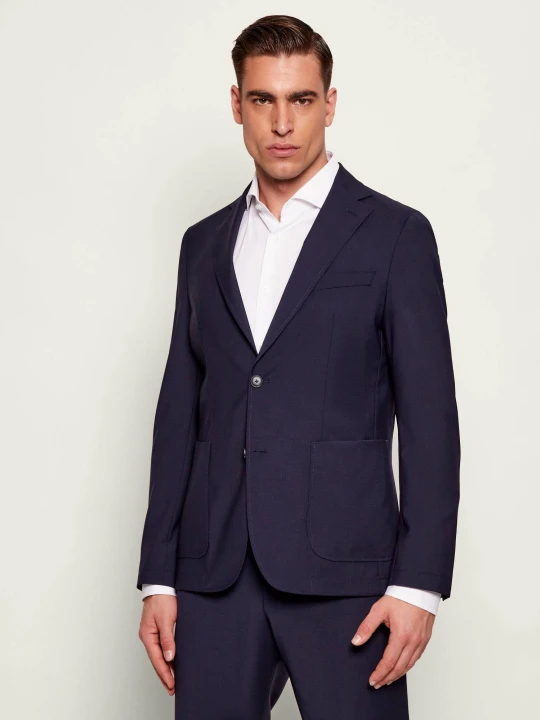 Zdjęcie produktu BOSS BLACK Wełniana marynarka P-Hanry-WG-253 | Slim Fit granatowy