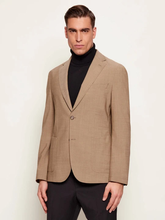 Zdjęcie produktu BOSS BLACK Wełniana marynarka P-Hanry-WG-253 | Slim Fit beżowy