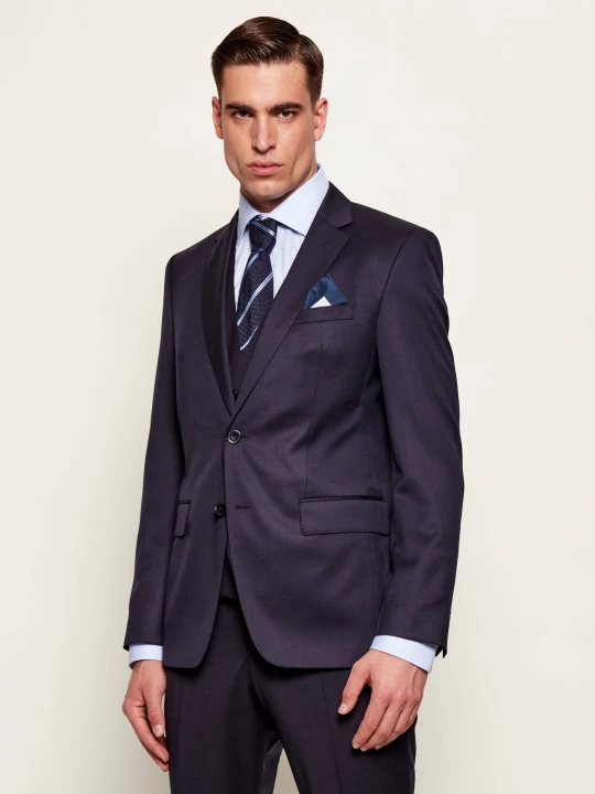 Zdjęcie produktu BOSS BLACK Wełniana marynarka | Slim Fit granatowy