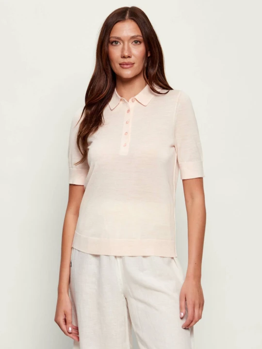 Zdjęcie produktu BOSS BLACK Wełniane polo Fidenka | Regular Fit pudrowy róż