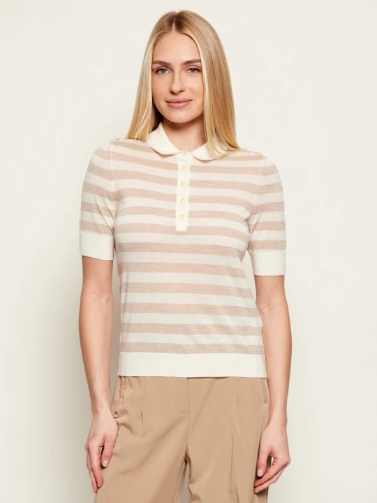 Zdjęcie produktu BOSS BLACK Wełniane polo Fidenka | Regular Fit beżowy