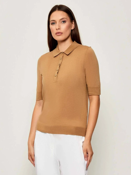 Zdjęcie produktu BOSS BLACK Wełniane polo Fidenka | Regular Fit camel