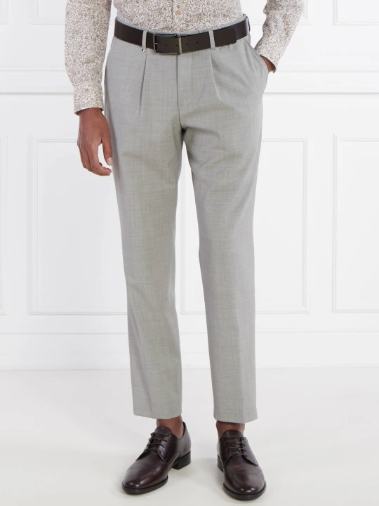 Zdjęcie produktu BOSS BLACK Wełniane spodnie C-Perin-RDS-233 | Slim Fit szary