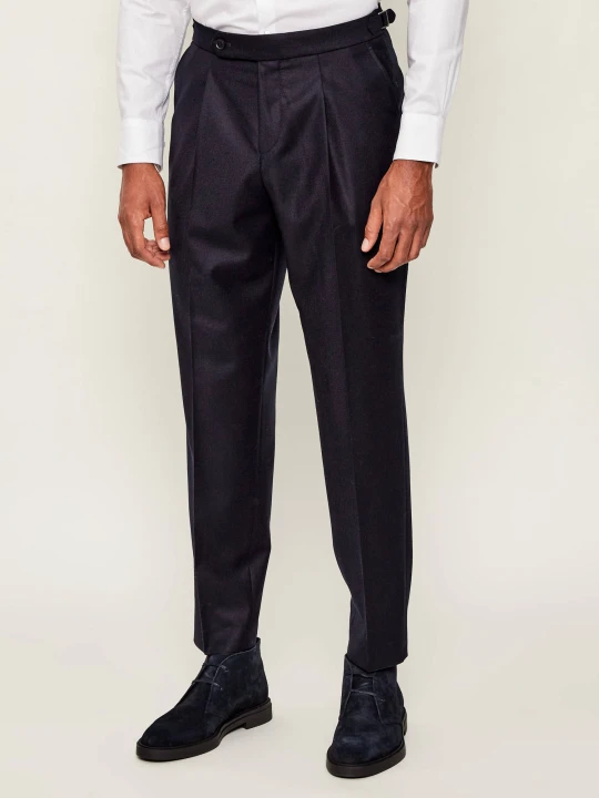 Zdjęcie produktu BOSS BLACK Wełniane spodnie C-Perino-PL-DTL-254 | Tapered fit granatowy
