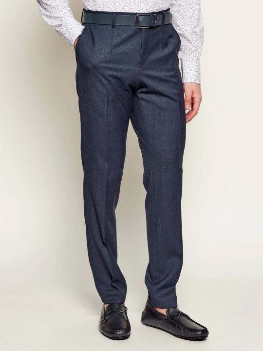 Zdjęcie produktu BOSS BLACK Wełniane spodnie H-Genius-253 | Slim Fit granatowy