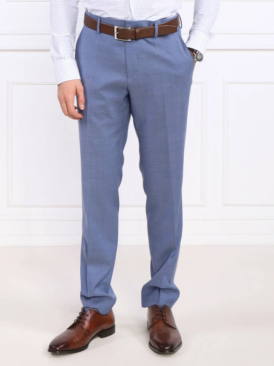 Zdjęcie produktu BOSS BLACK Wełniane spodnie H-Genius-MM-224 | Slim Fit niebieski