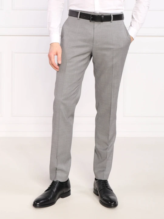 Zdjęcie produktu BOSS BLACK Wełniane spodnie H-Genius-MM-224 | Slim Fit szary
