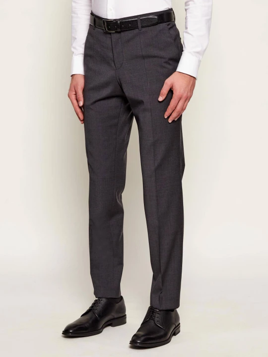 Zdjęcie produktu BOSS BLACK Wełniane spodnie H-Genius-MM-251 | Slim Fit grafitowy