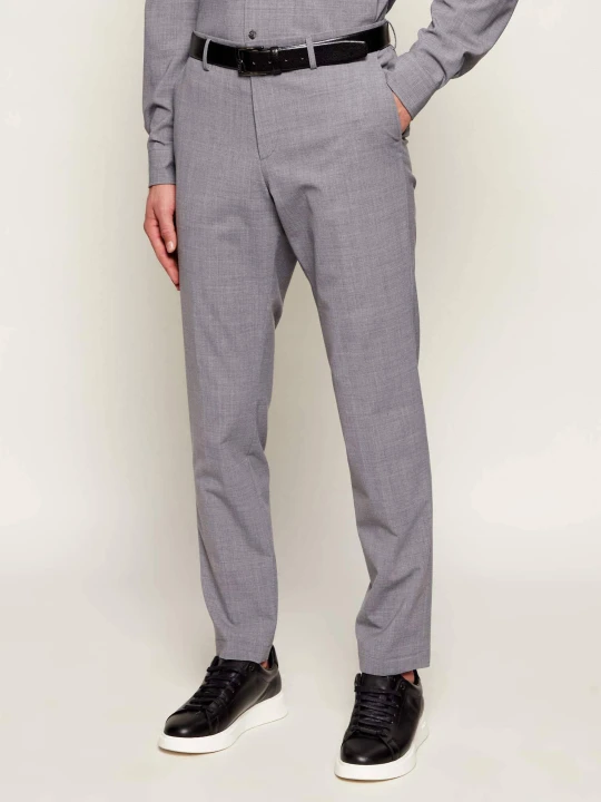 Zdjęcie produktu BOSS BLACK Wełniane spodnie P-Genius-CW-WG-261 | Slim Fit szary