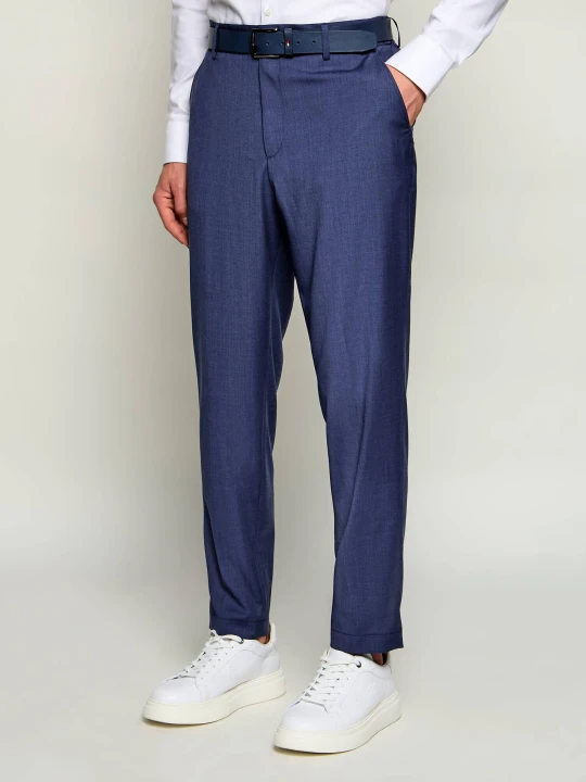 Zdjęcie produktu BOSS BLACK Wełniane spodnie P-Perin-C﻿W-WG-262 | Tapered fit granatowy