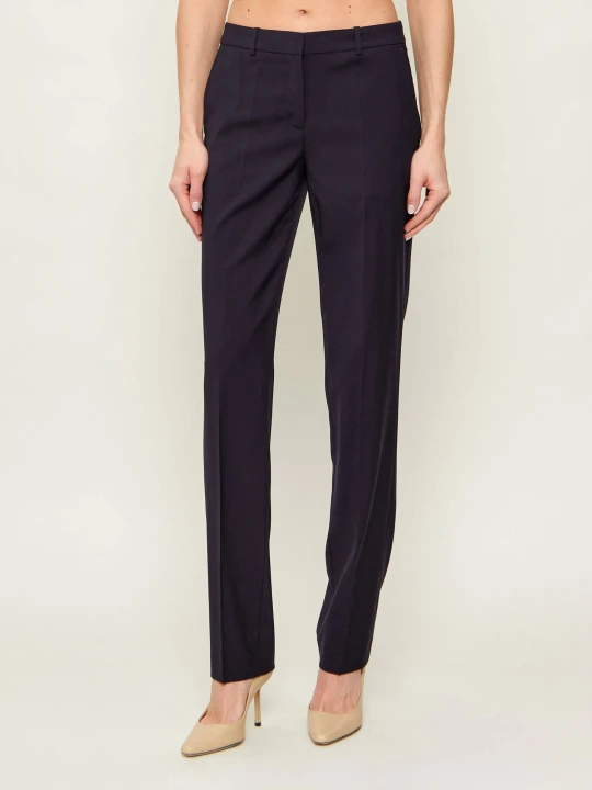 Zdjęcie produktu BOSS BLACK Wełniane spodnie Tameah | Slim Fit granatowy