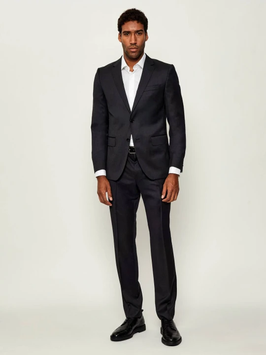 Zdjęcie produktu BOSS BLACK Wełniany garnitur H-Huge-2Pcs-224 | Slim Fit grafitowy
