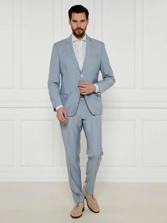 Zdjęcie produktu BOSS BLACK Wełniany garnitur H-Huge-2Pcs-224 | Slim Fit błękitny