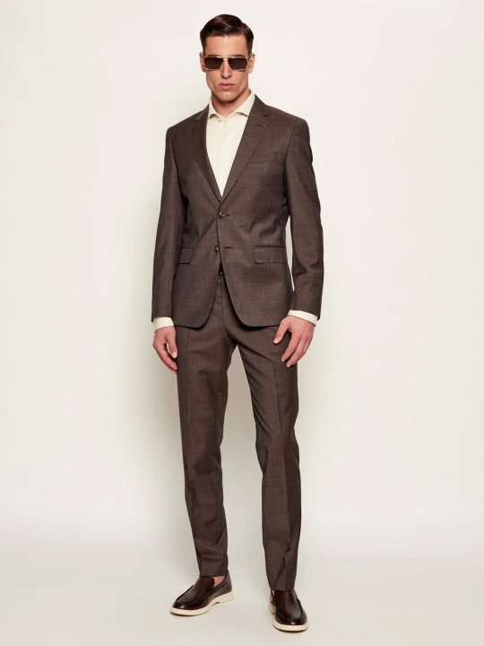 Zdjęcie produktu BOSS BLACK Wełniany garnitur H-Huge-2Pcs-253 | Slim Fit brązowy