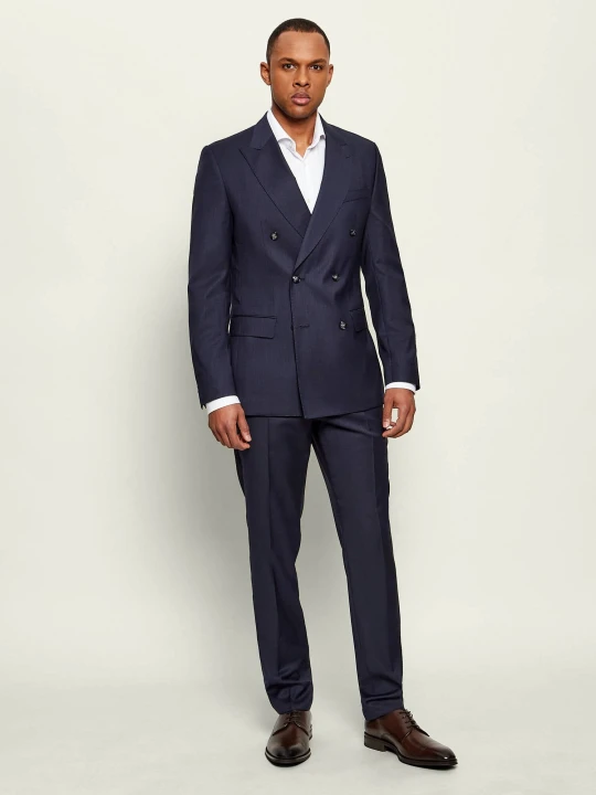 Zdjęcie produktu BOSS BLACK Wełniany garnitur H-Huge-2pcs-DB-254 | Slim Fit granatowy