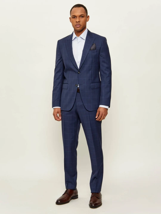 Zdjęcie produktu BOSS BLACK Wełniany garnitur H-Huge-2Pcs-Peak-253 | Slim Fit grafitowy