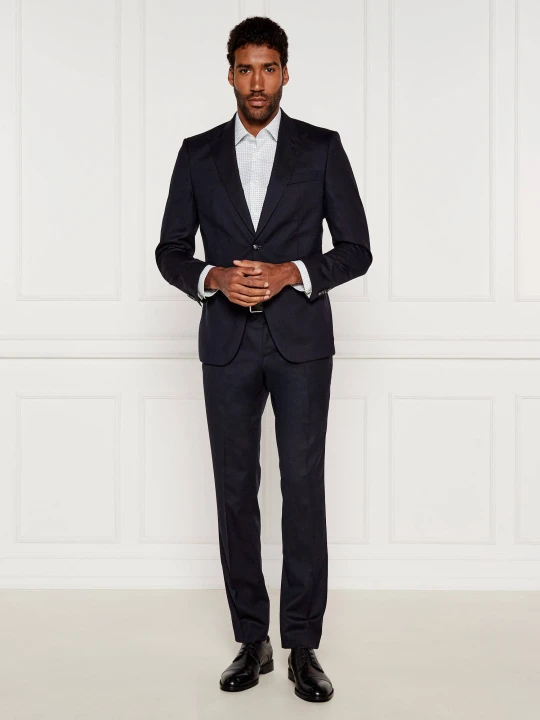 Zdjęcie produktu BOSS BLACK Wełniany garnitur H-Huge-2Pcs-Peak-253 | Slim Fit granatowy