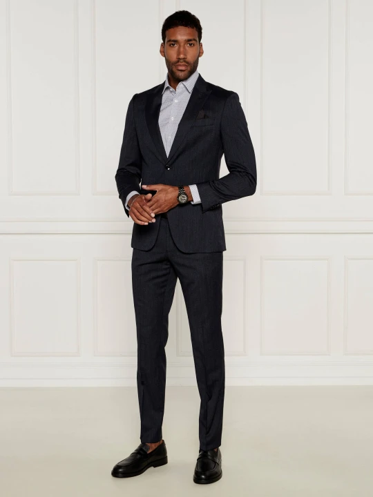 Zdjęcie produktu BOSS BLACK Wełniany garnitur H-Huge-2Pcs-Peak | Slim Fit granatowy
