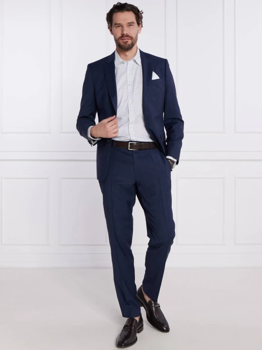 Zdjęcie produktu BOSS BLACK Wełniany garnitur H-Huge | Slim Fit granatowy