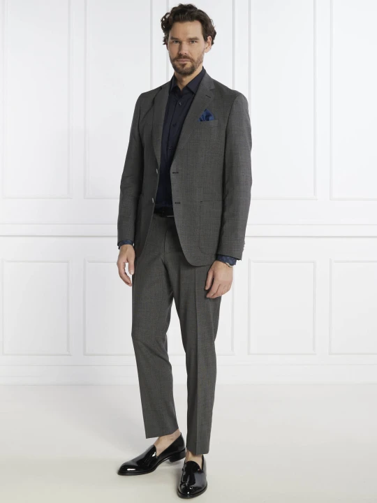 Zdjęcie produktu BOSS BLACK Wełniany garnitur P-Huge | Slim Fit grafitowy