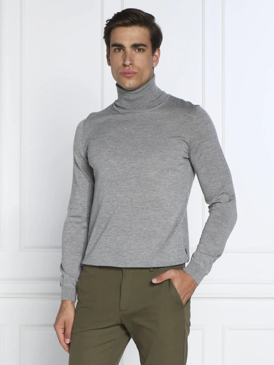 Zdjęcie produktu BOSS BLACK Wełniany golf Musso-P | Slim Fit szary