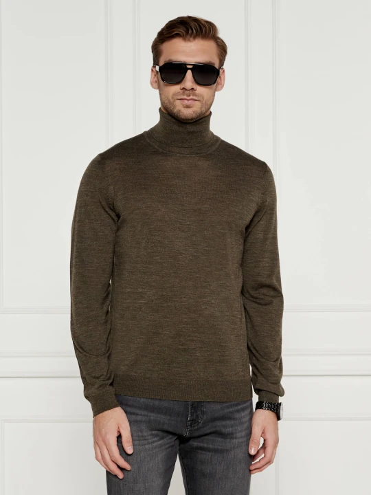 Zdjęcie produktu BOSS BLACK Wełniany golf Musso-P | Slim Fit khaki