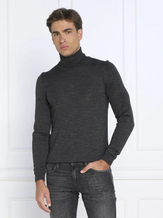 Zdjęcie produktu BOSS BLACK Wełniany golf Musso-P | Slim Fit grafitowy