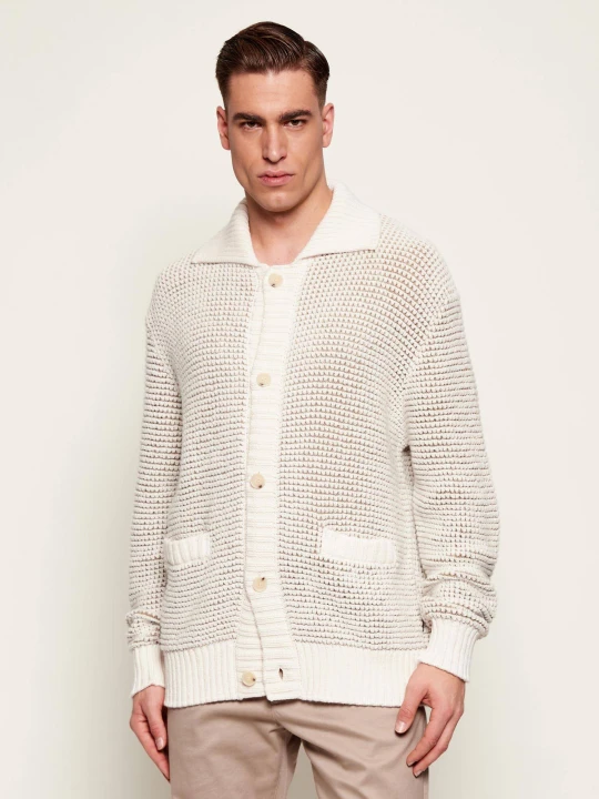 Zdjęcie produktu BOSS BLACK Wełniany kardigan H-Ulivi | Regular Fit ecru