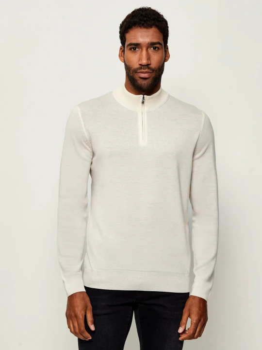 Zdjęcie produktu BOSS BLACK Wełniany sweter Ebenji | Regular Fit ecru