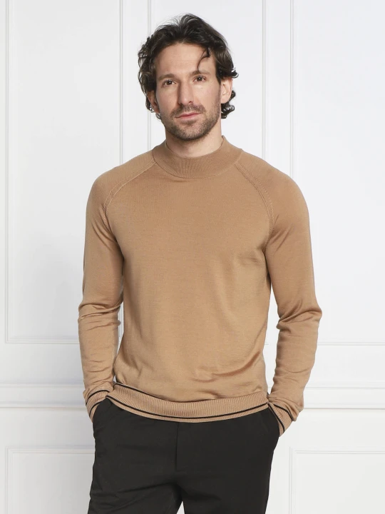 Zdjęcie produktu BOSS BLACK Wełniany sweter Favino | Regular Fit brązowy
