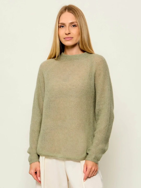 Zdjęcie produktu BOSS BLACK Wełniany sweter Fewena | Relaxed fit zielony