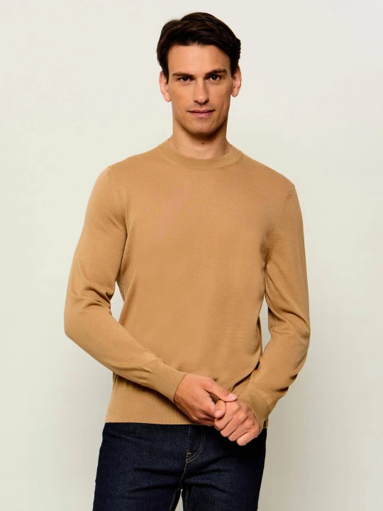 Zdjęcie produktu BOSS BLACK Wełniany sweter H-Leno | Regular Fit camel