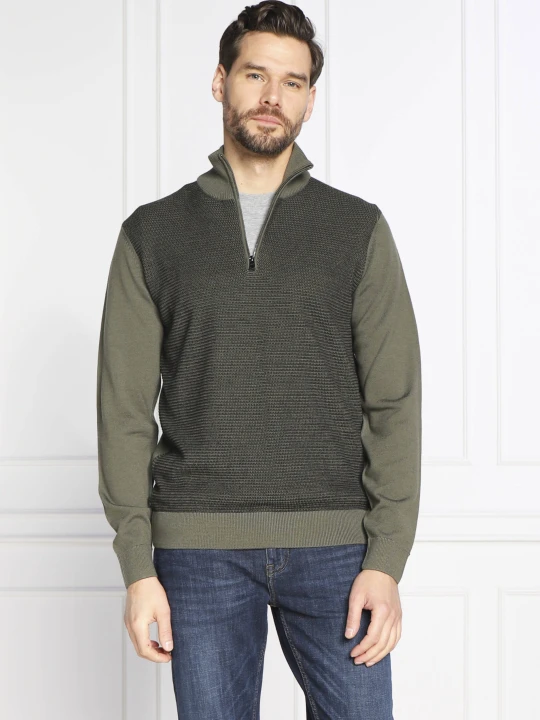 Zdjęcie produktu BOSS BLACK Wełniany sweter Ladamo | Regular Fit khaki