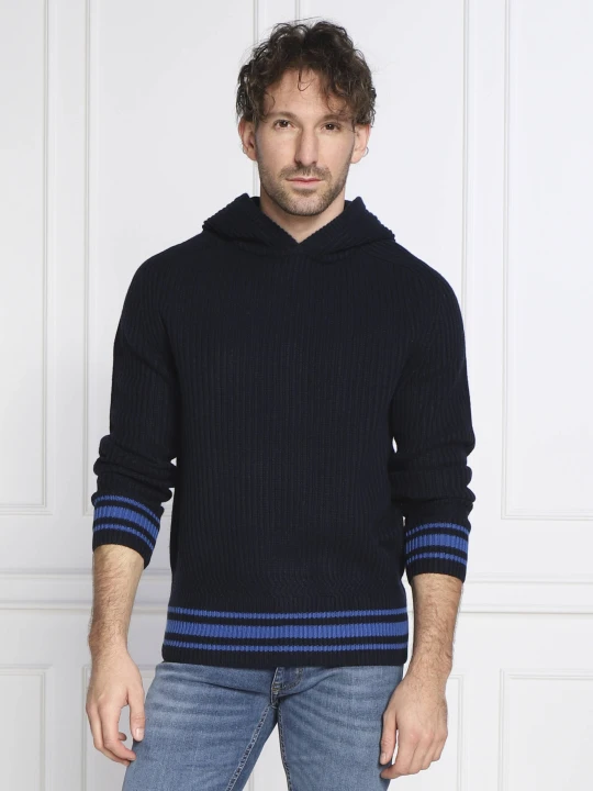 Zdjęcie produktu BOSS BLACK Wełniany sweter Lampione | Regular Fit granatowy